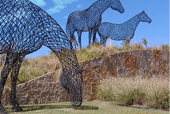 Wire horse sculpture